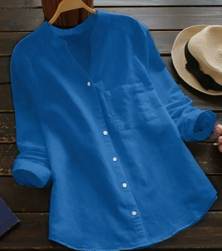 linnenmix shirt voor dames - Roosje
