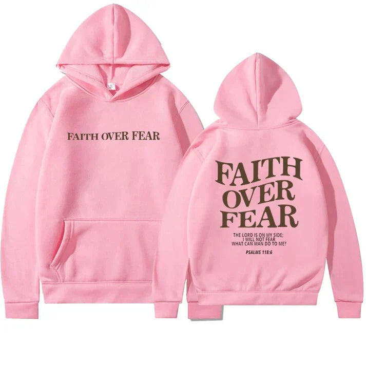 Uniseks Hoodie "Geloof Over Angst" Psalmen 118:6 - Faithmore