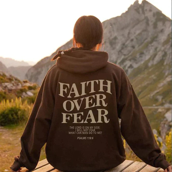 Uniseks Hoodie "Geloof Over Angst" Psalmen 118:6 - Faithmore