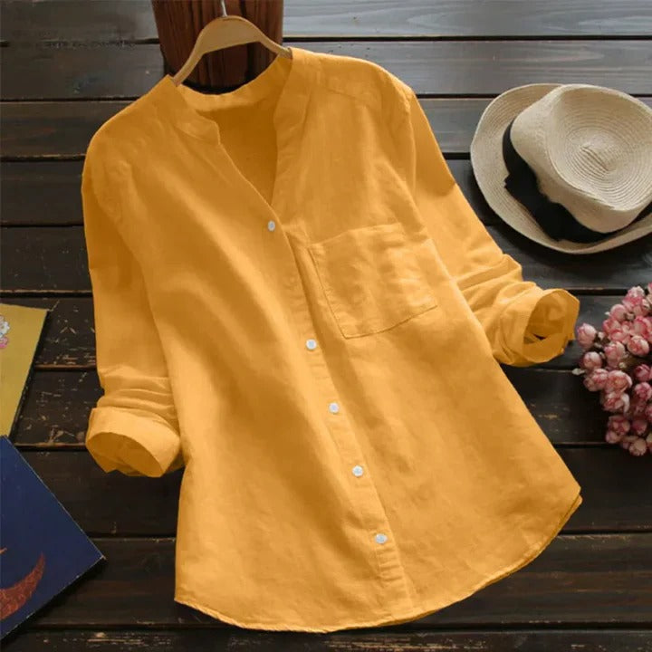 linnenmix shirt voor dames - Roosje