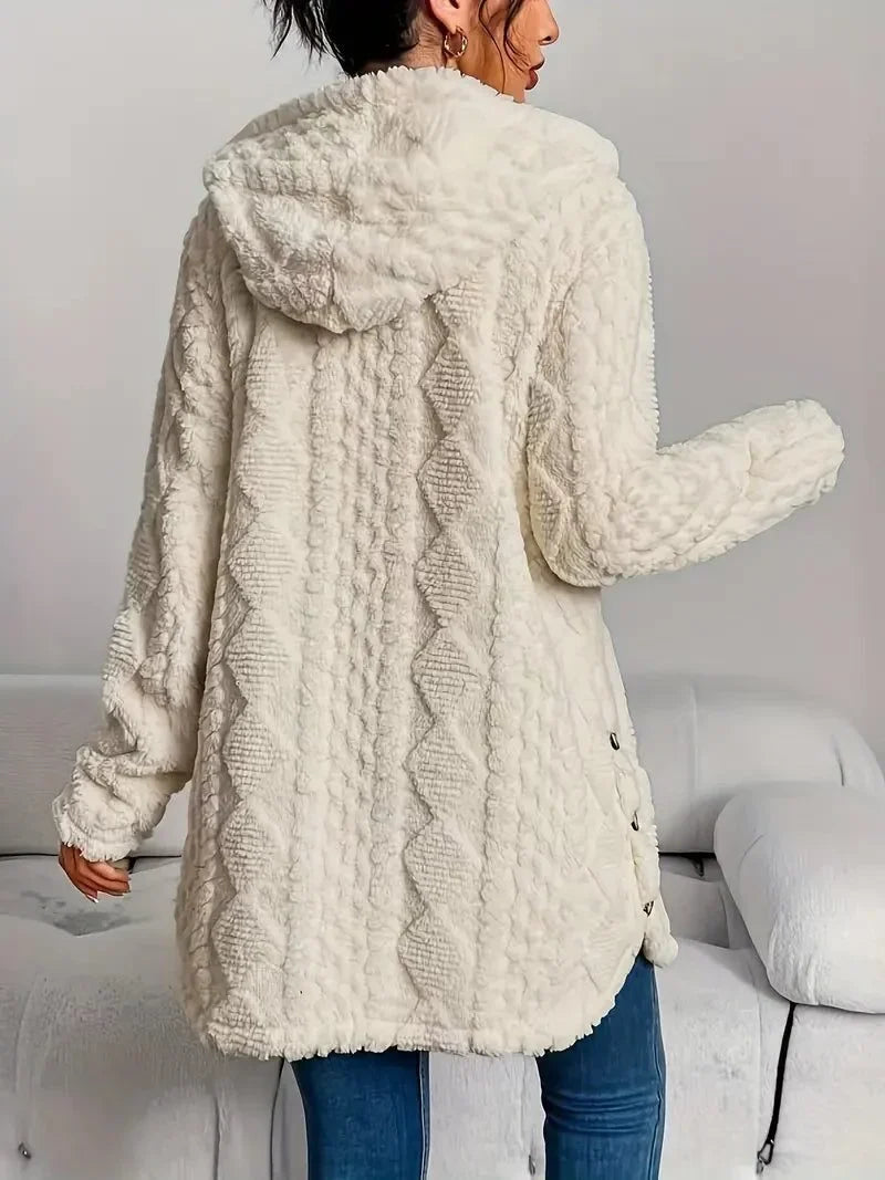 Dames oversized gewatteerd vest met capuchon