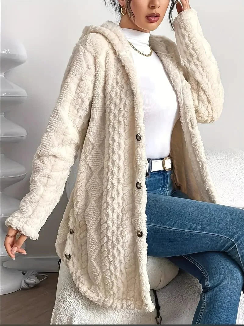 Dames oversized gewatteerd vest met capuchon