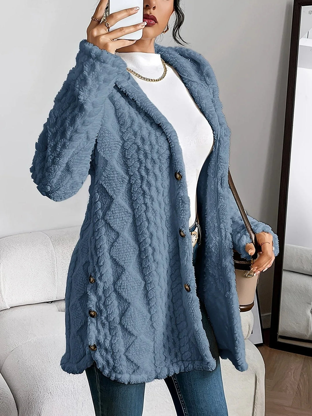 Dames oversized gewatteerd vest met capuchon