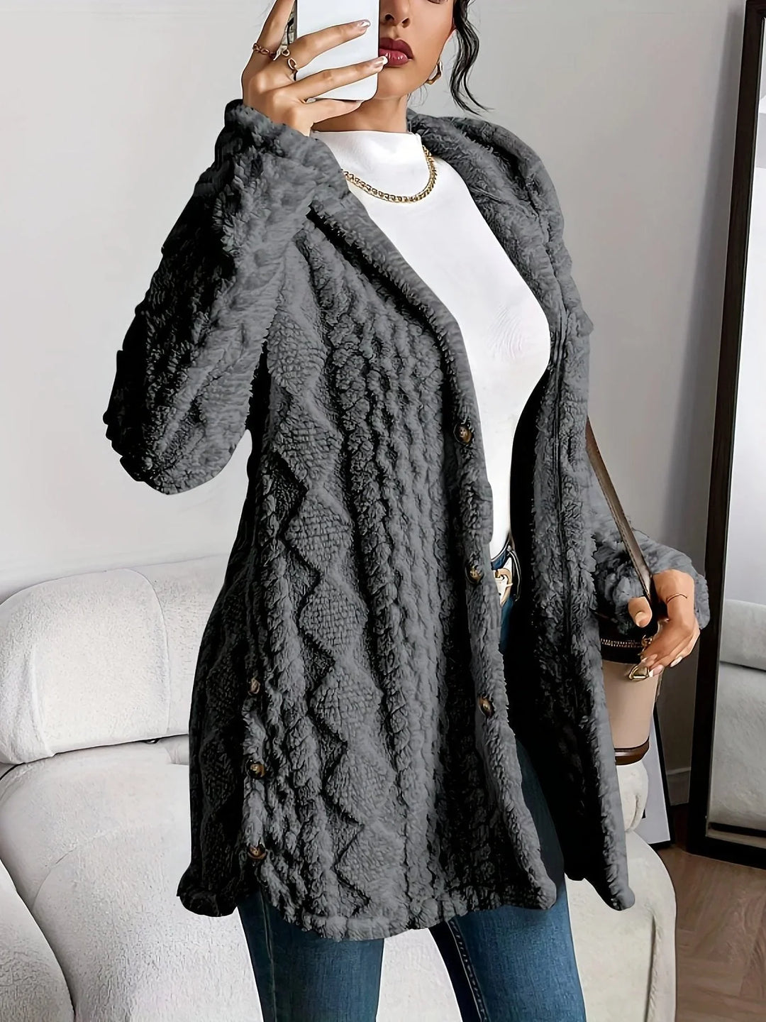 Dames oversized gewatteerd vest met capuchon
