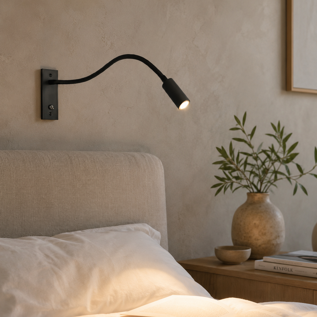 Flexibele zwanenhals-wandlamp – verstelbare moderne leeslamp voor bed en bank