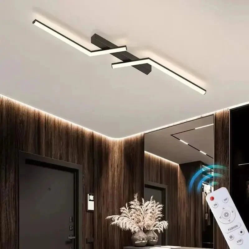 Lineair LED-plafondarmatuur voor plafondmontage met afstandsbediening en dimbaar ontwerp