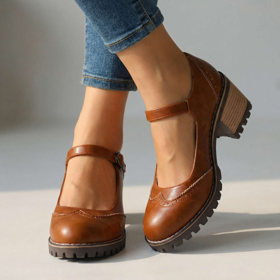 Vintage mary-janes voor dames met verstelbaar bandje
