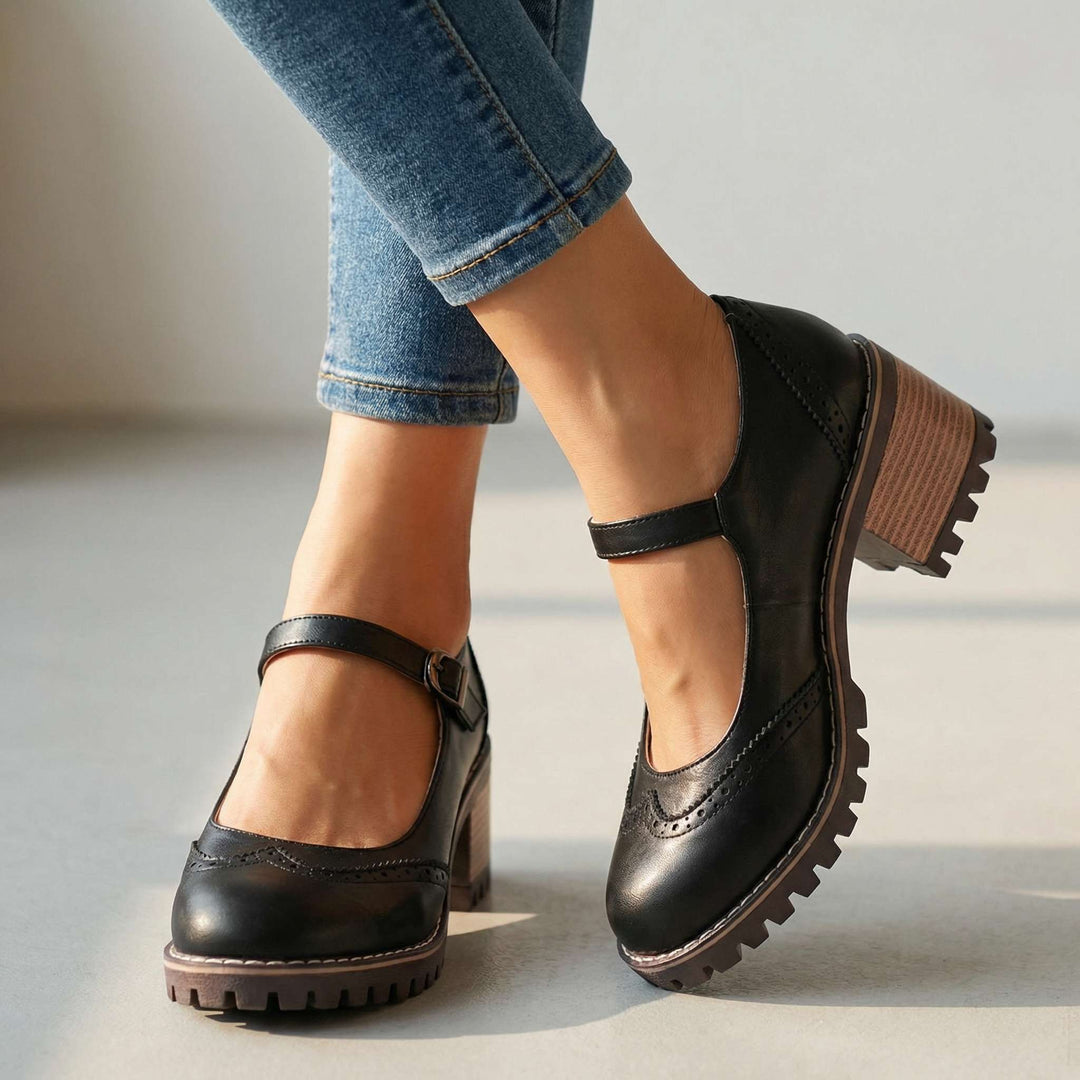 Dames Mary Jane comfortabele hakken – schoenen in vintagestijl