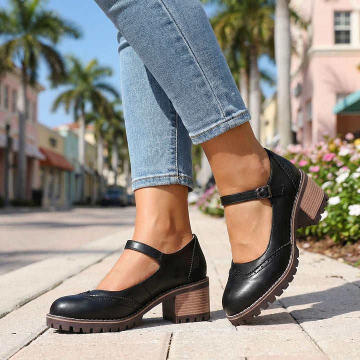 Dames Mary Jane comfortabele hakken – schoenen in vintagestijl