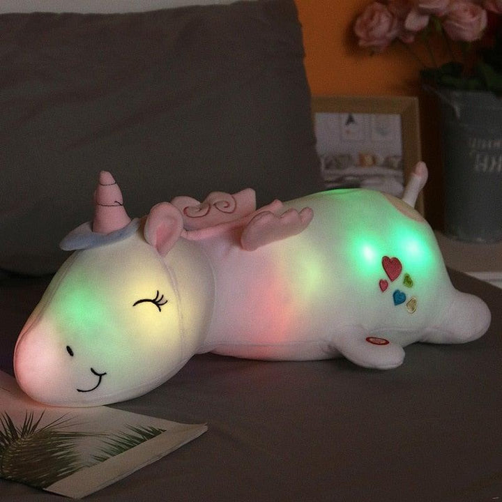 Lichtgevende pluche eenhoorn met ledfunctie – Glowie