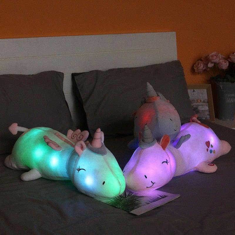 Lichtgevende pluche eenhoorn met ledfunctie – Glowie