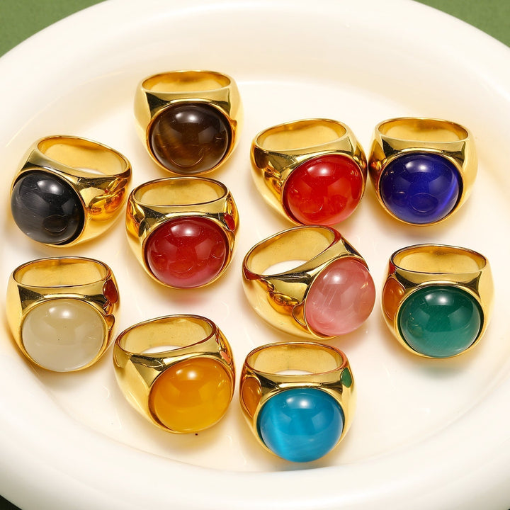 Grote Kattenoog Edelsteen Ring – Liora