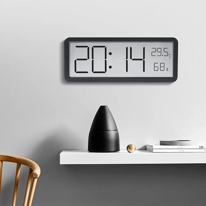 Grote digitale wandklok - LED met temperatuur