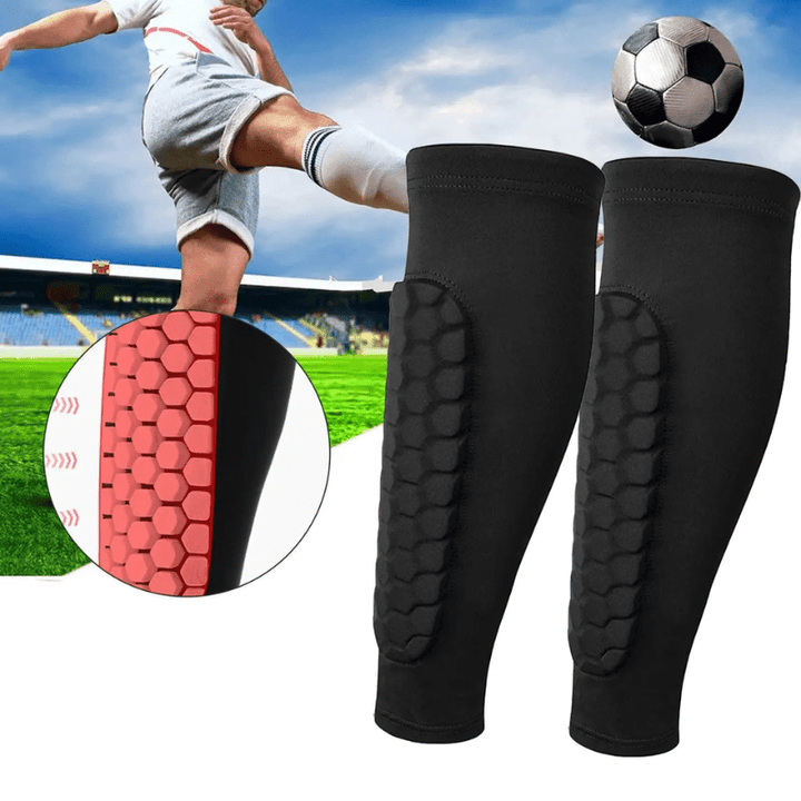 EliteGuard Pro Honingraat Scheenbeschermers | Duurzame compressiemouwen voor voetbal voor meer veiligheid en mobiliteit