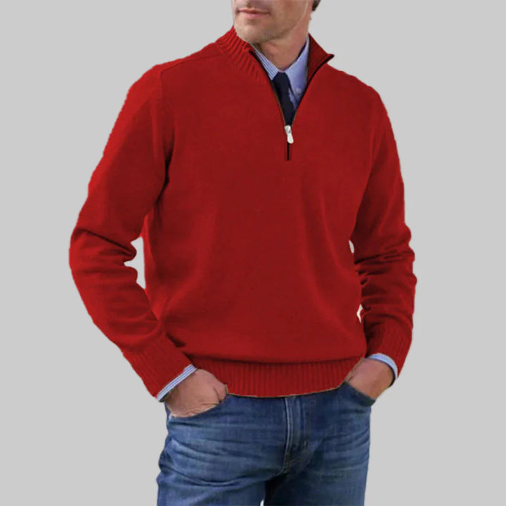 Heren Half-Zip Trui – Gelaagde Stijl met Seizoensuitstraling