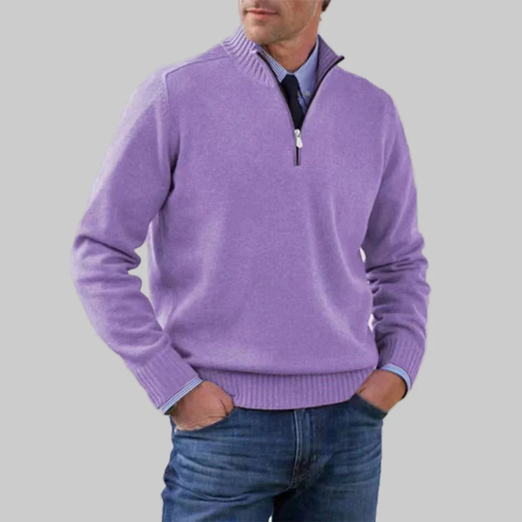Heren Half-Zip Trui – Gelaagde Stijl met Seizoensuitstraling