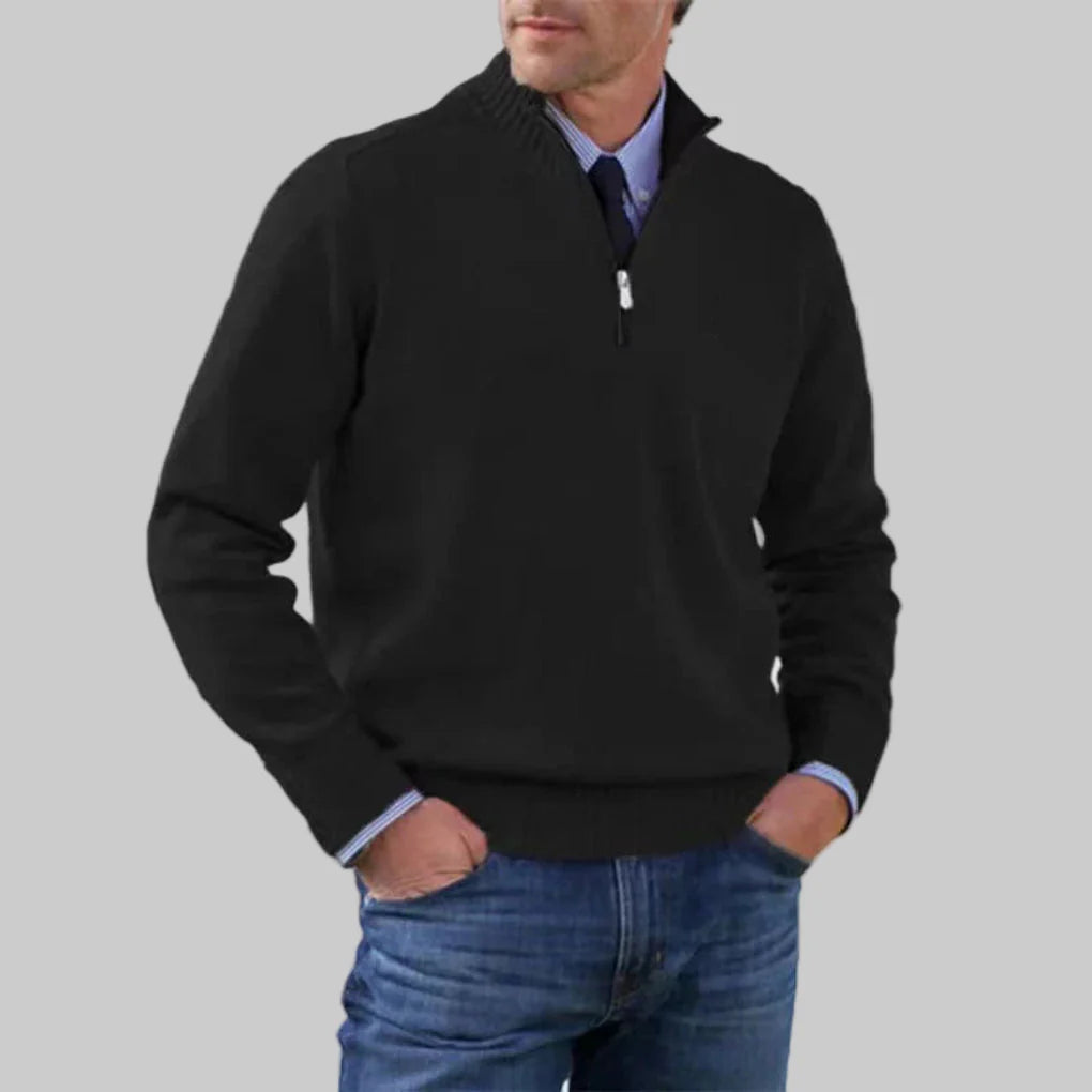Heren Half-Zip Trui – Gelaagde Stijl met Seizoensuitstraling