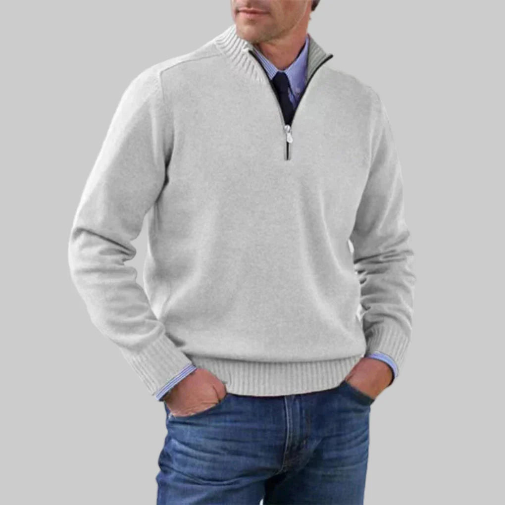Heren Half-Zip Trui – Gelaagde Stijl met Seizoensuitstraling