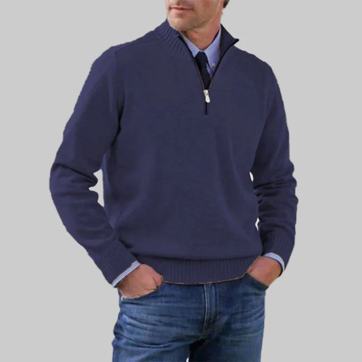 Heren Half-Zip Trui – Gelaagde Stijl met Seizoensuitstraling