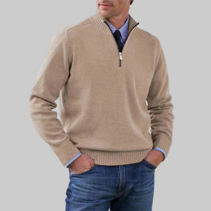 Heren Half-Zip Trui – Gelaagde Stijl met Seizoensuitstraling