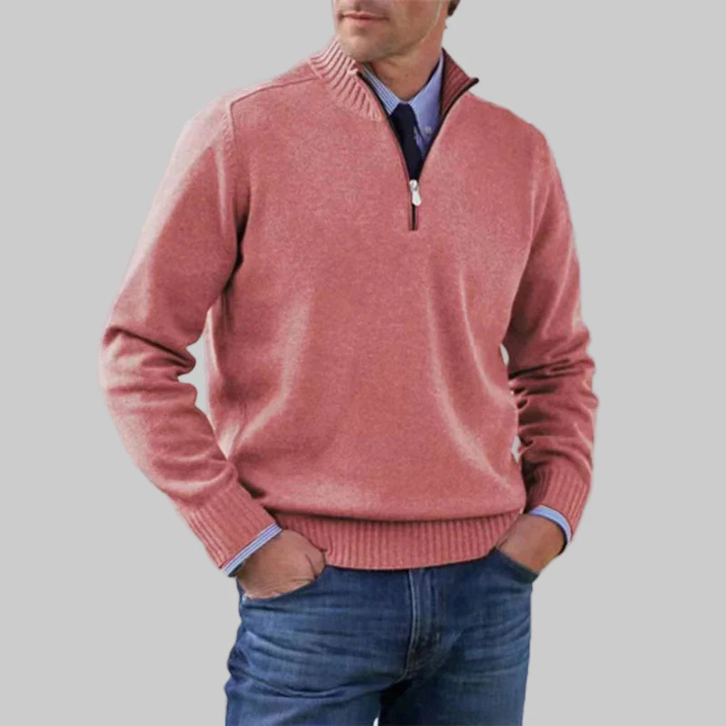 Heren Half-Zip Trui – Gelaagde Stijl met Seizoensuitstraling