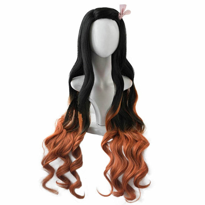 Halloween anime-cosplaykostuumpruik met lang golvend kapsel voor verkleden en feesten