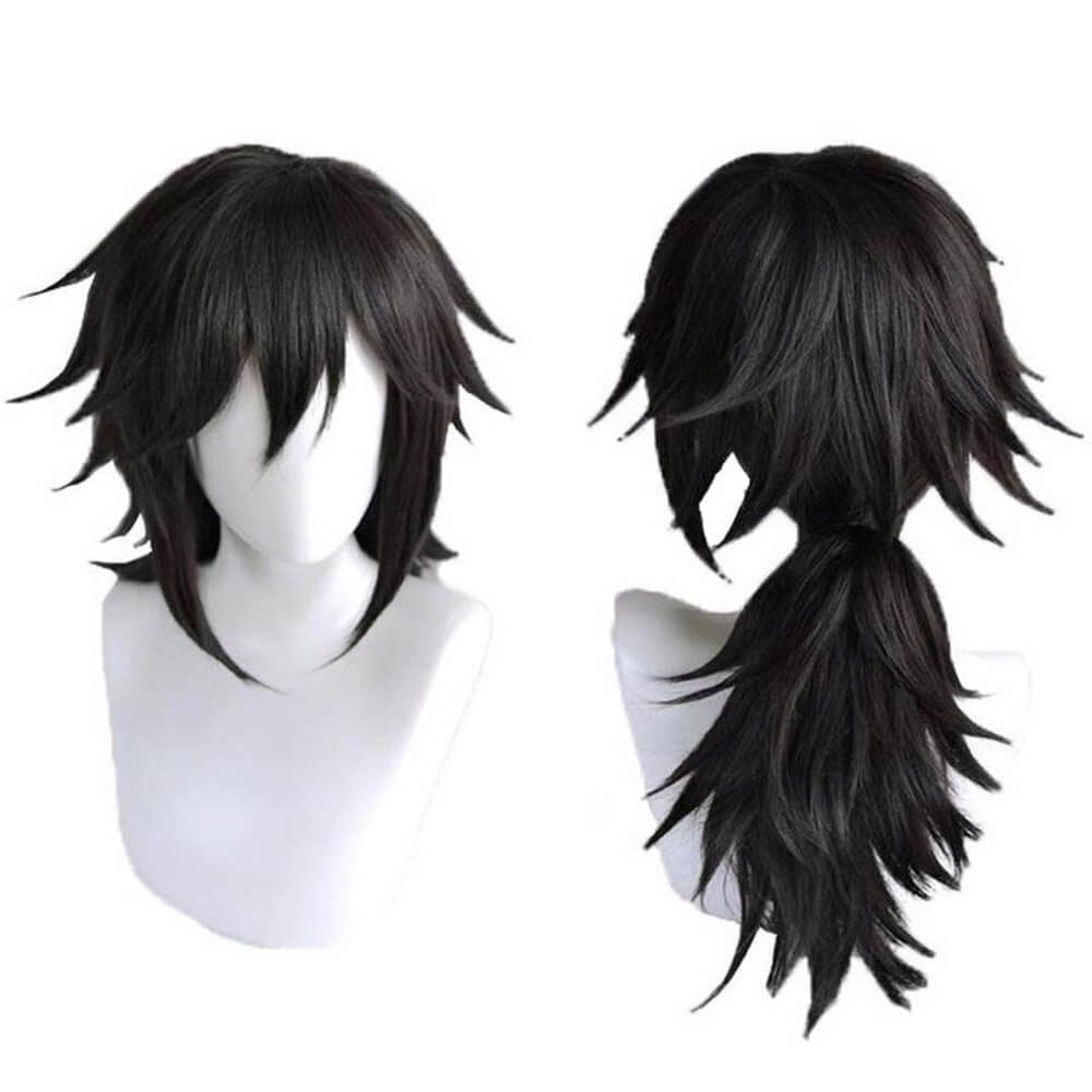 Halloween anime-cosplaykostuumpruik met lang golvend kapsel voor verkleden en feesten