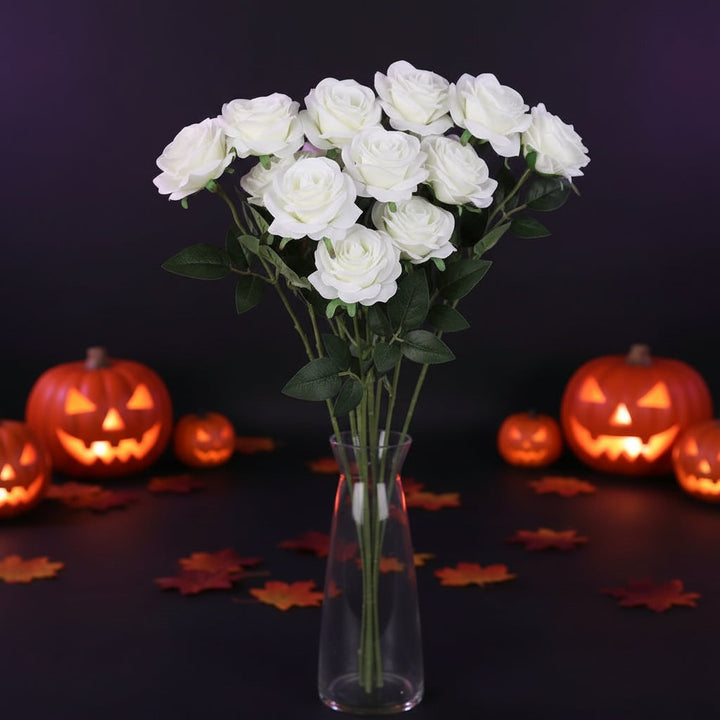 Halloween kunstrozen bulk groot boeket met realistische bloemblaadjes voor seizoensdecoratie