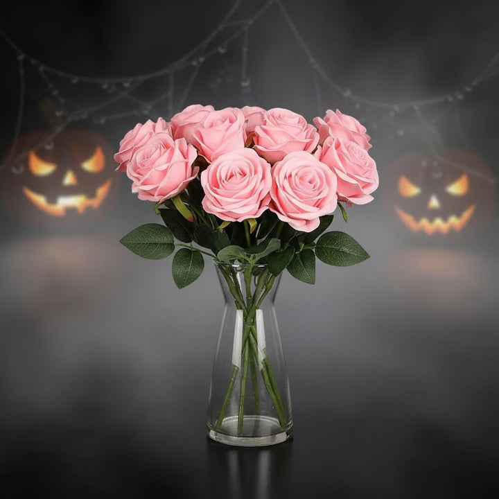 Halloween kunstrozen bulk groot boeket met realistische bloemblaadjes voor seizoensdecoratie