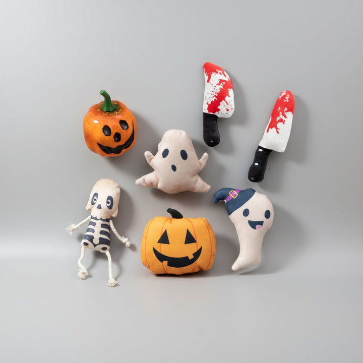 Halloween kattenkruidspeeltjes voor katten, interactief pluche speelgoed met spookachtige vormen
