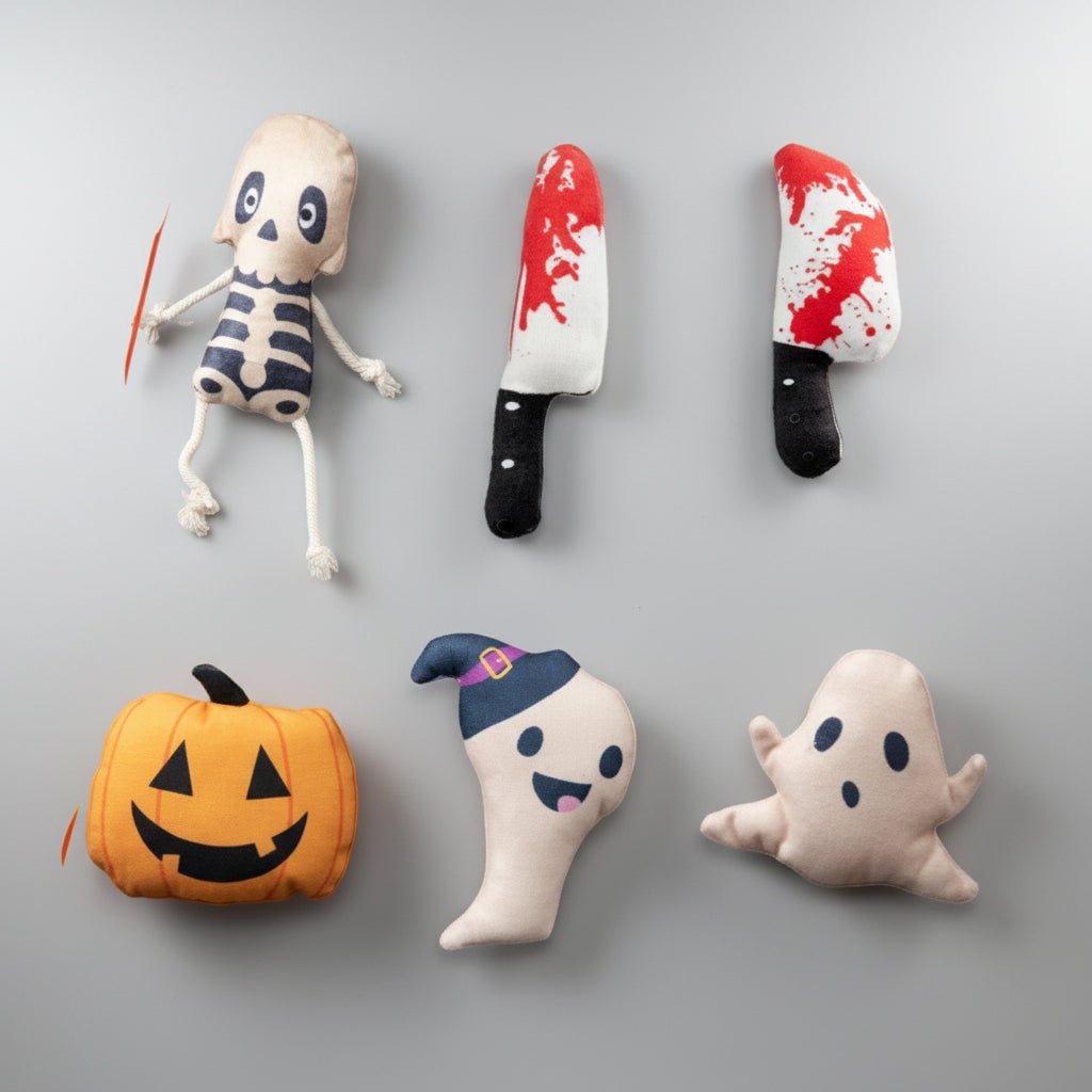 Halloween kattenkruidspeeltjes voor katten, interactief pluche speelgoed met spookachtige vormen