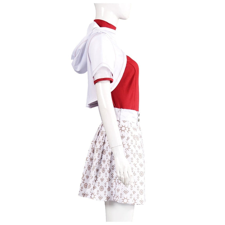 Halloween cosplaykostuum met capuchonbolero en plooirok, meerdelige set