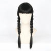 Halloween kostuumpruik met vlechten en rechte pony voor episch cosplay en verkleden
