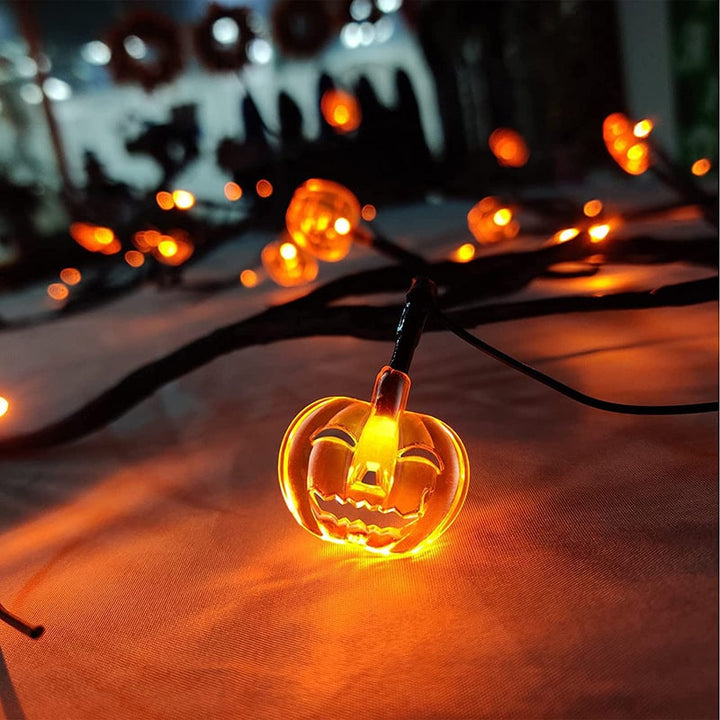 Halloweenslinger met verlichting, led-twijgen op batterijen voor schoorsteenmantel en buitendecoratie