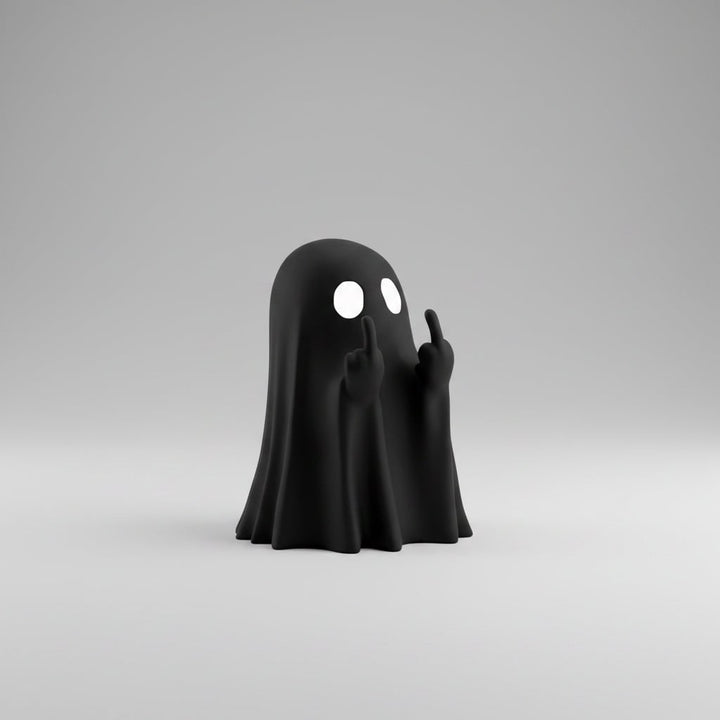 Halloween spookdecoratie beeldje met opgestoken middelvinger tafeldecoratie opblaasbaar