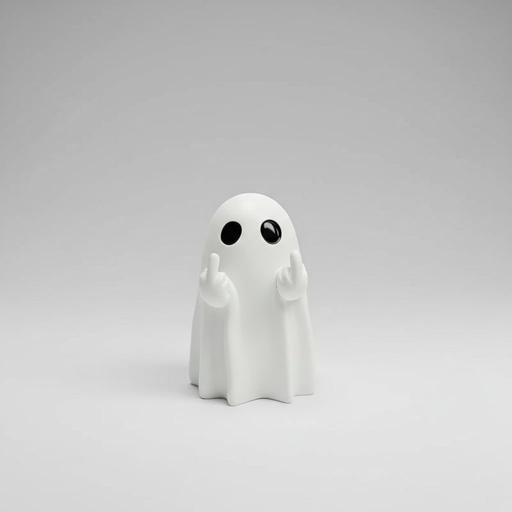 Halloween spookdecoratie beeldje met opgestoken middelvinger tafeldecoratie opblaasbaar