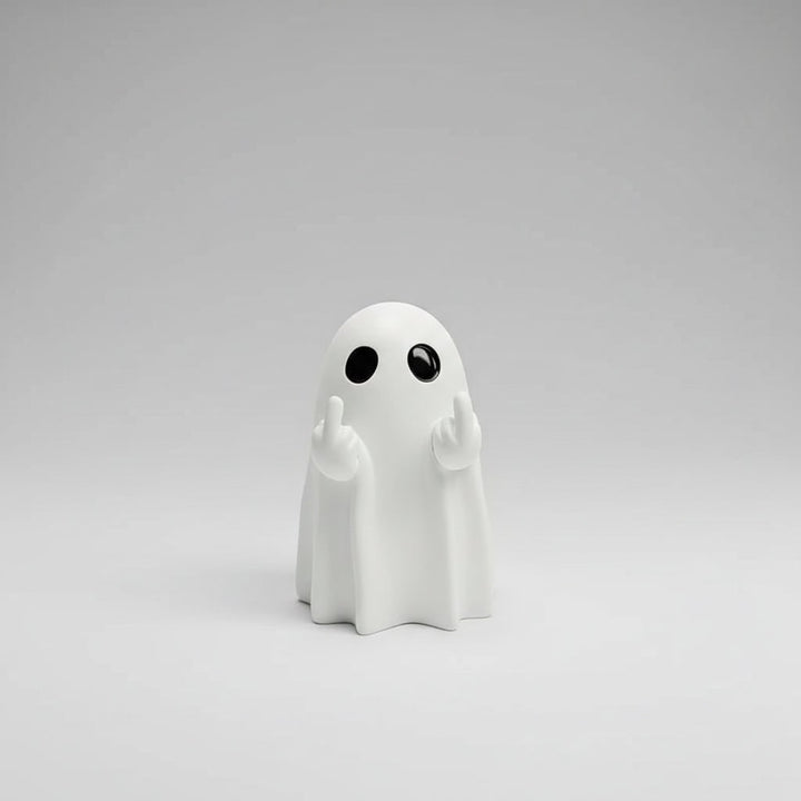 Halloween spookdecoratie beeldje met opgestoken middelvinger tafeldecoratie opblaasbaar