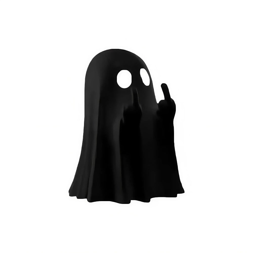 Halloween-spookdecoratie, tafelbeeldje met opgestoken middelvinger, opblaasbaar