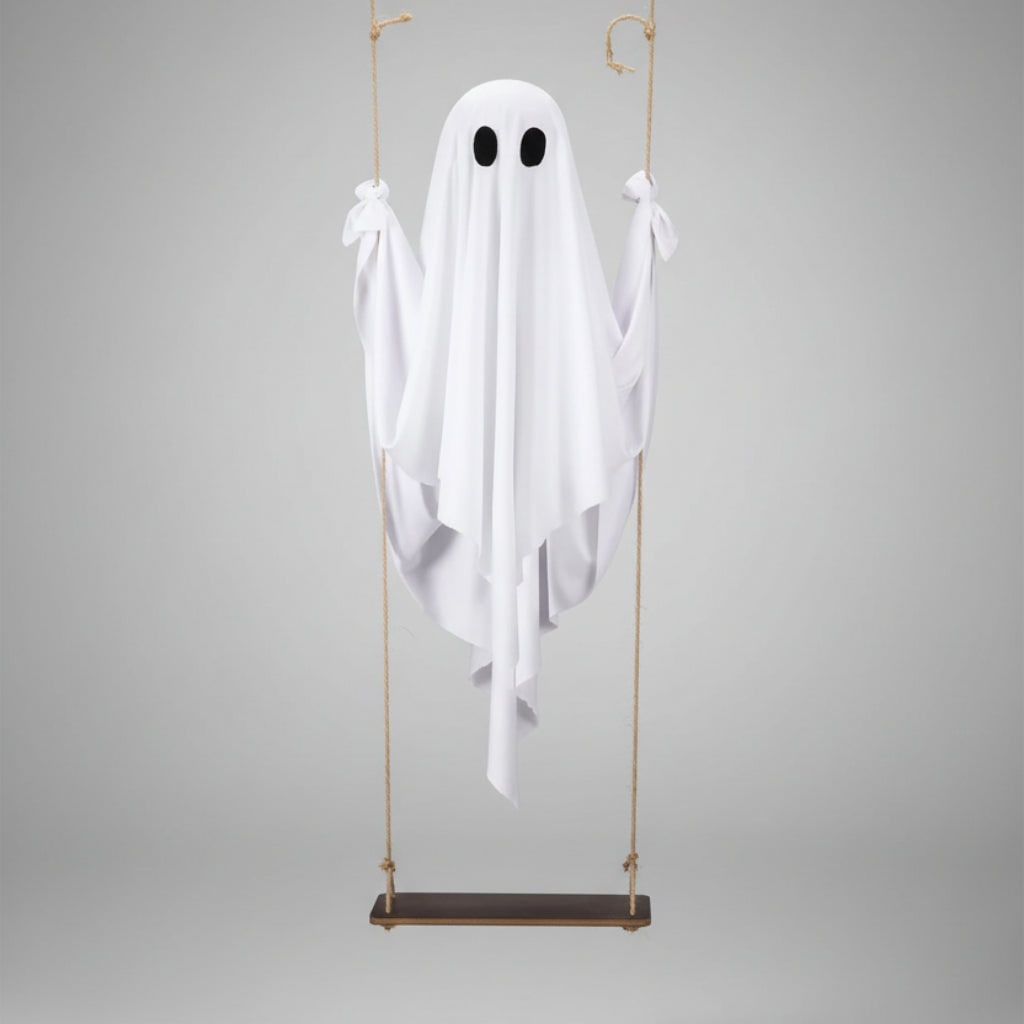 Halloween hangende spookdecoratie met ledlicht en schommel voor buiten tuin feestdecoratie