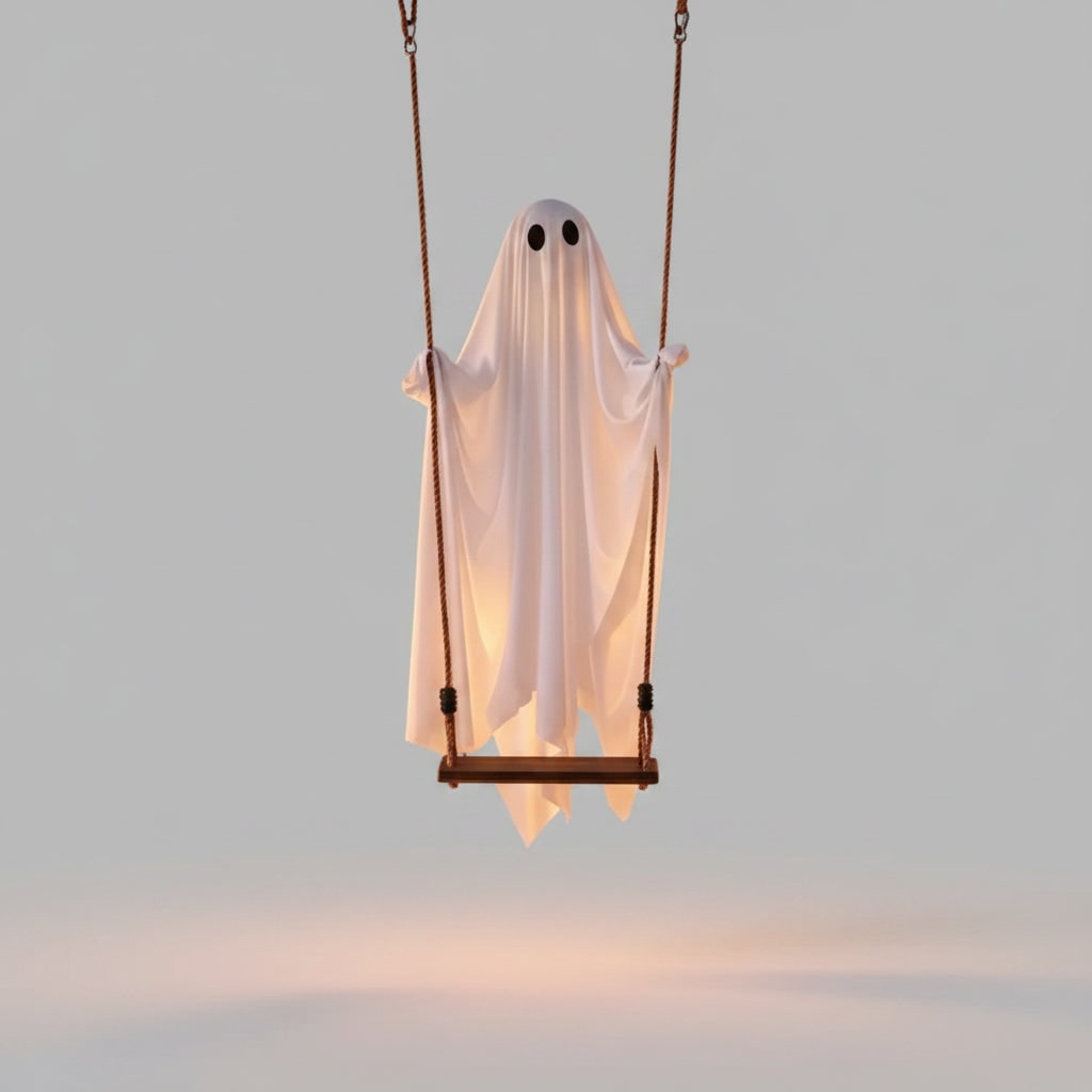 Halloween hangende spookdecoratie met ledlicht en schommel voor buiten tuin feestdecoratie