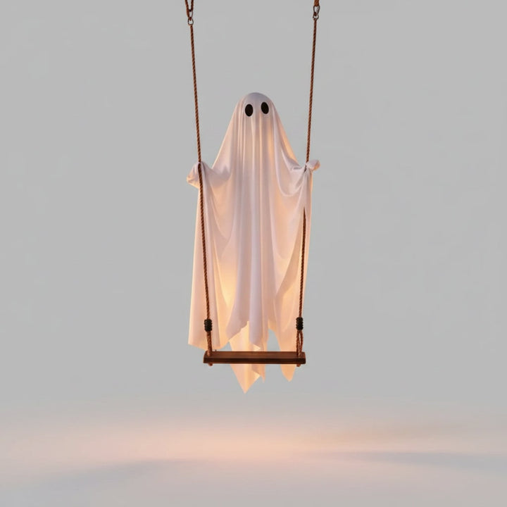 Halloween hangende spookdecoratie met ledlicht en schommel voor buiten tuin feestdecoratie
