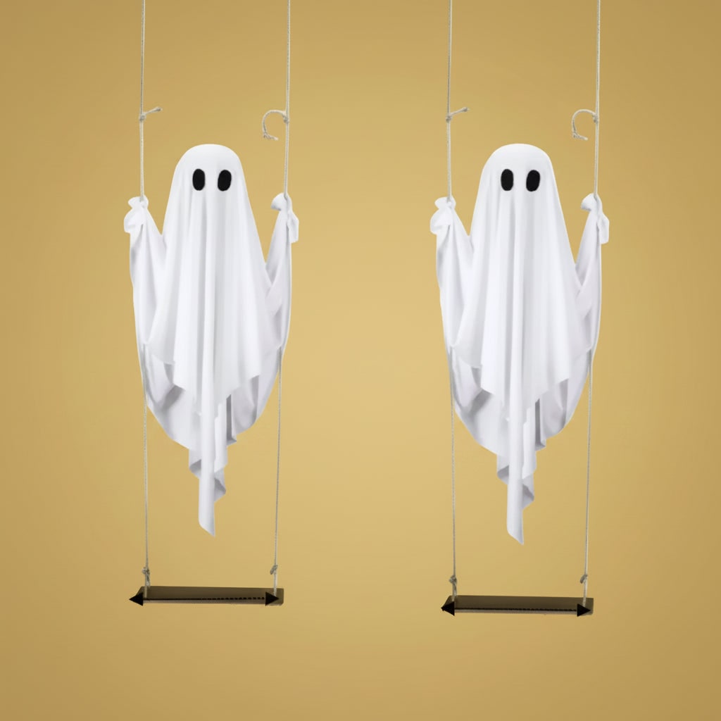 Halloween hangende spookdecoratie met ledlicht en schommel voor buiten tuin feestdecoratie