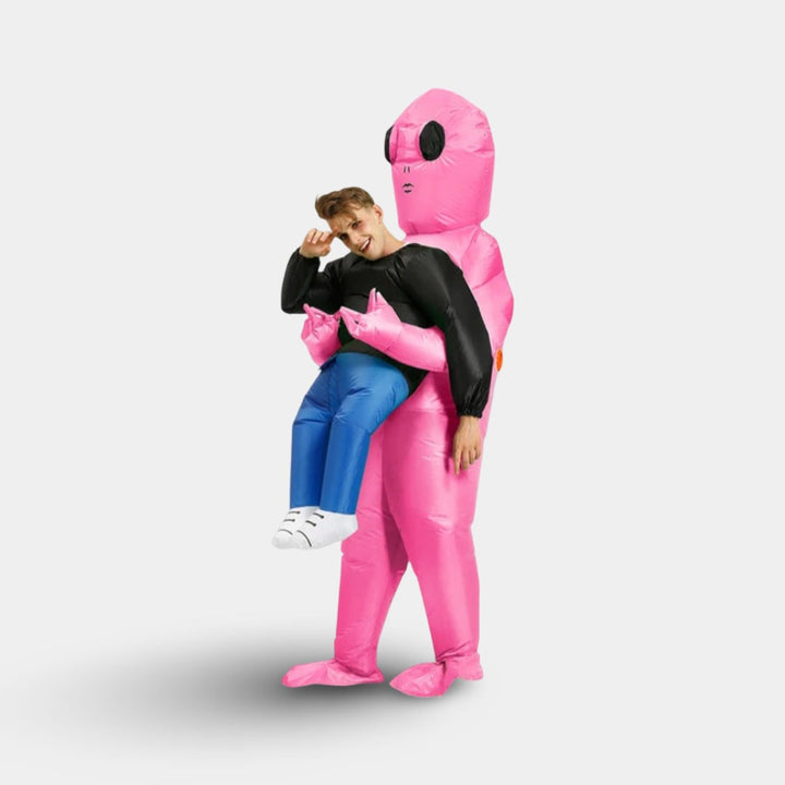 Halloween opblaasbaar alien-kostuum, opblaasoutfit voor feestjes met ingebouwde ventilator