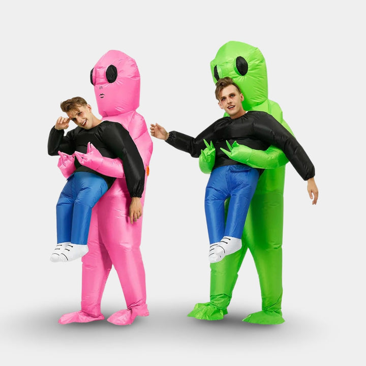 Halloween opblaasbaar alien-kostuum, opblaasoutfit voor feestjes met ingebouwde ventilator