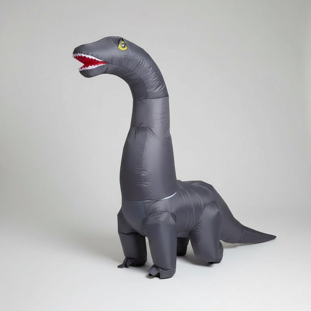 Halloween opblaasbaar dinosaurus kostuum outfit met lange nek en staart feest cosplay pak