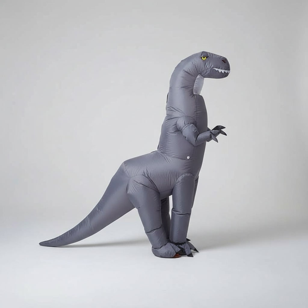 Halloween opblaasbaar dinosaurus kostuum outfit met lange nek en staart feest cosplay pak