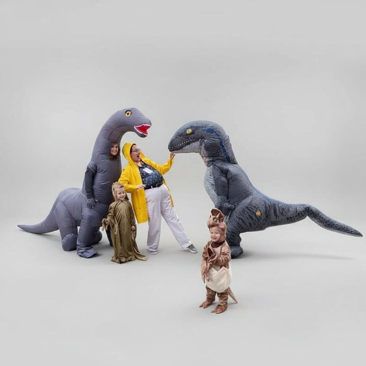 Halloween opblaasbaar dinosaurus kostuum outfit met lange nek en staart feest cosplay pak