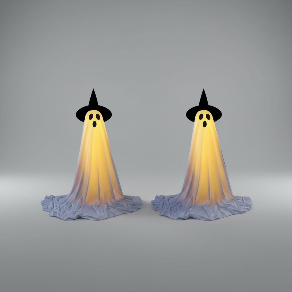 Halloween verlichting buiten spoken decoratie opstelbaar met LED en afstandsbediening voor tuin en feest