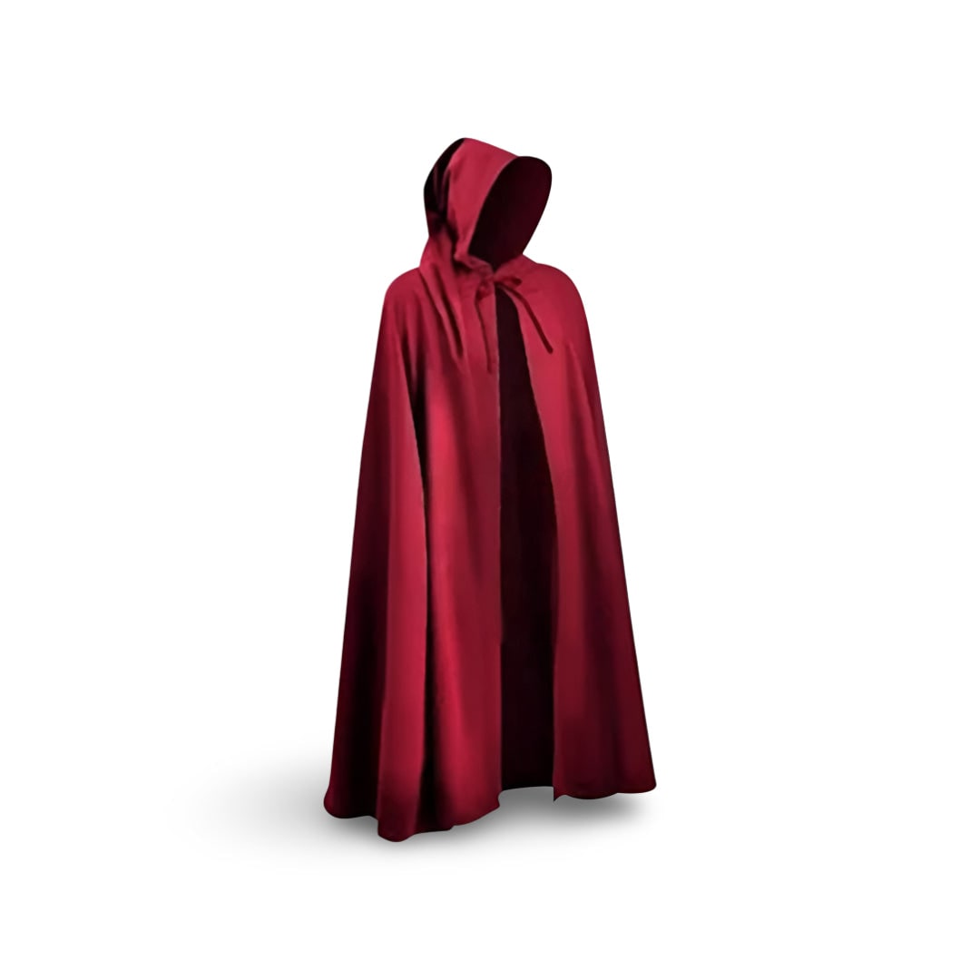 Halloween middeleeuwse ridderkostuumtuniek met capuchon en tempeliërskruis voor cosplayfeestjes