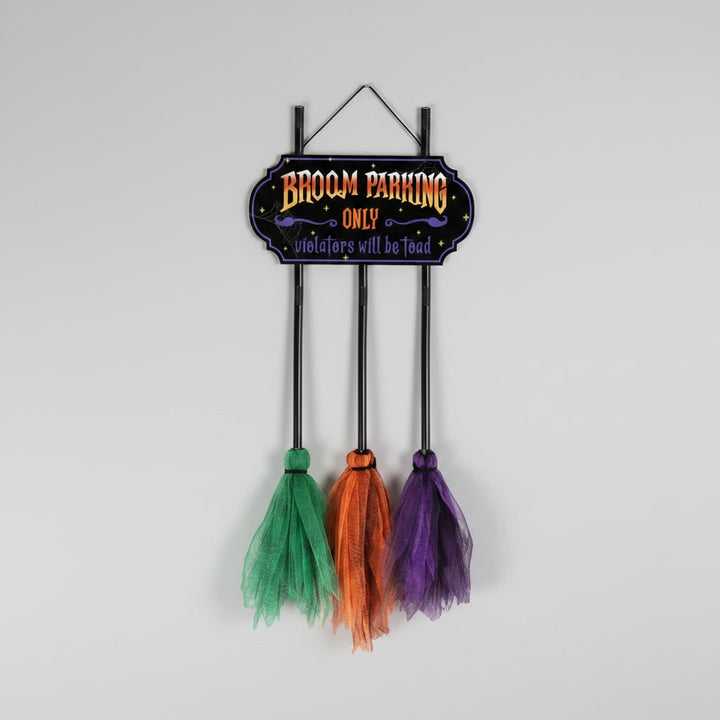Halloween "No Parking Anytime"-bezembord met decoratief gaas, buitendecoratie voor de tuin